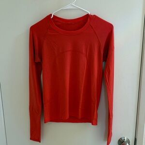 lululemon athletica Vibrant Red Long Sleeve Tee